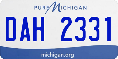 MI license plate DAH2331