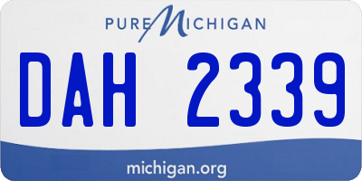 MI license plate DAH2339