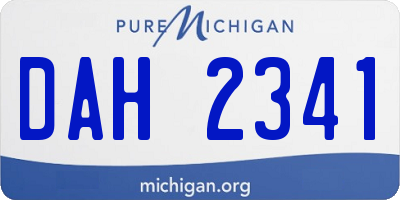 MI license plate DAH2341