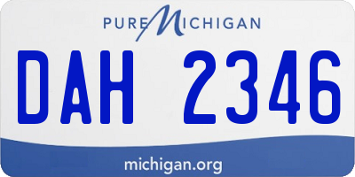 MI license plate DAH2346