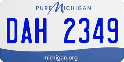 MI license plate DAH2349