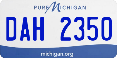 MI license plate DAH2350
