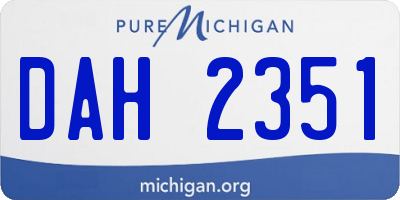 MI license plate DAH2351