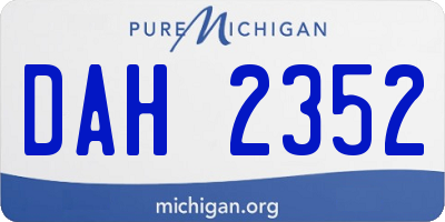 MI license plate DAH2352