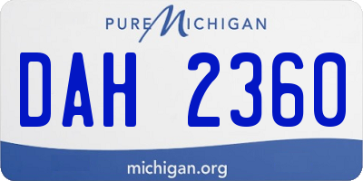 MI license plate DAH2360