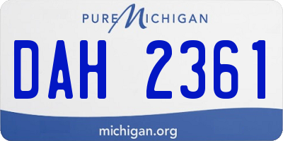 MI license plate DAH2361