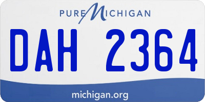 MI license plate DAH2364