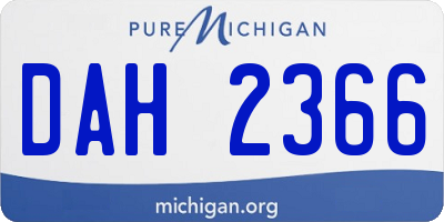 MI license plate DAH2366