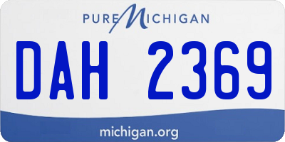 MI license plate DAH2369