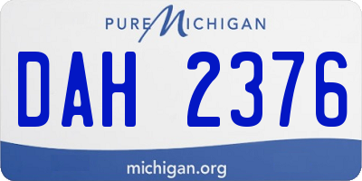 MI license plate DAH2376