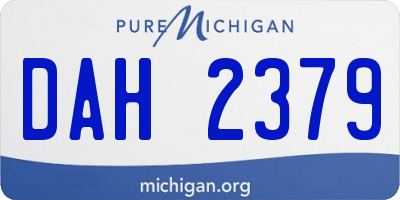 MI license plate DAH2379