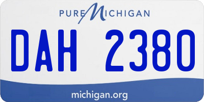 MI license plate DAH2380