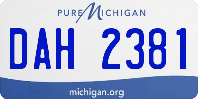 MI license plate DAH2381