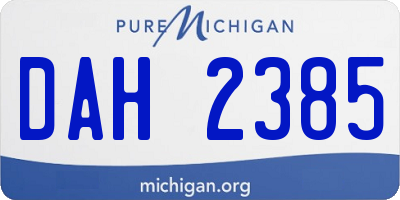 MI license plate DAH2385