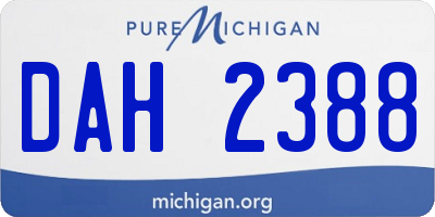 MI license plate DAH2388