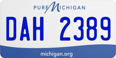 MI license plate DAH2389