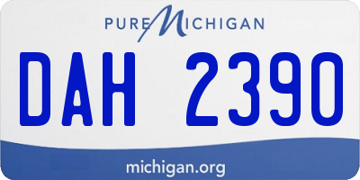 MI license plate DAH2390