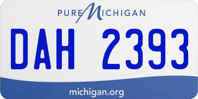 MI license plate DAH2393