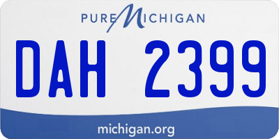 MI license plate DAH2399