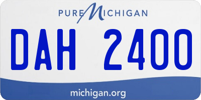 MI license plate DAH2400