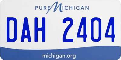 MI license plate DAH2404