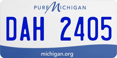 MI license plate DAH2405