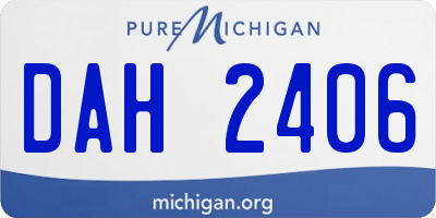 MI license plate DAH2406