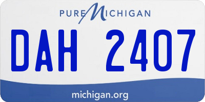 MI license plate DAH2407