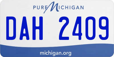 MI license plate DAH2409