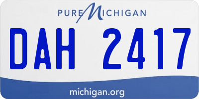 MI license plate DAH2417