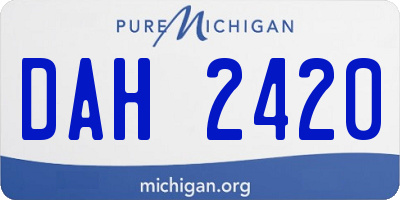 MI license plate DAH2420