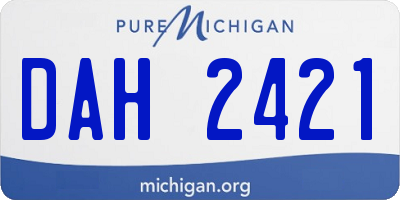 MI license plate DAH2421