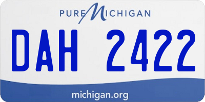 MI license plate DAH2422