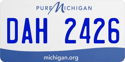 MI license plate DAH2426
