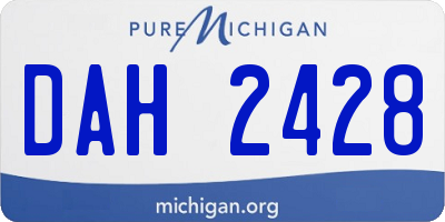 MI license plate DAH2428