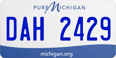 MI license plate DAH2429