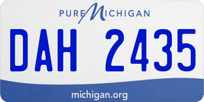 MI license plate DAH2435