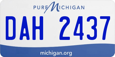 MI license plate DAH2437