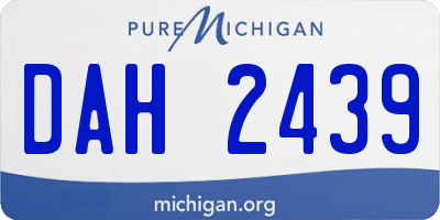 MI license plate DAH2439
