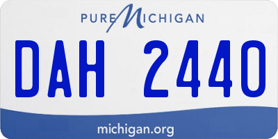 MI license plate DAH2440