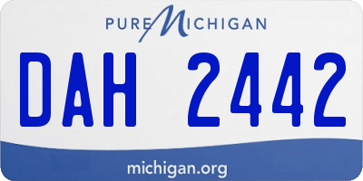 MI license plate DAH2442