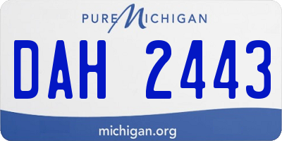 MI license plate DAH2443