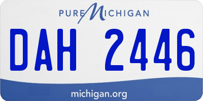 MI license plate DAH2446