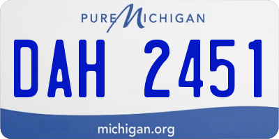 MI license plate DAH2451
