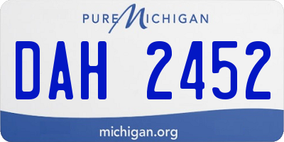MI license plate DAH2452