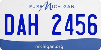 MI license plate DAH2456