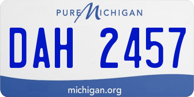 MI license plate DAH2457