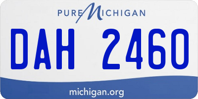 MI license plate DAH2460