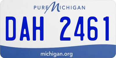 MI license plate DAH2461