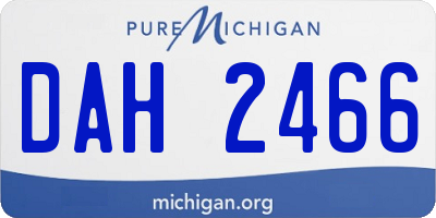 MI license plate DAH2466